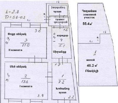 Срочно! Продается одноэтажный двух комнатный собственный дом в Ереване в Любой-городе